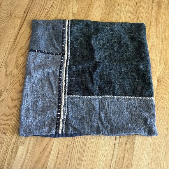 Blue White Nautical Bohemian Classic Decorative Pillow Cover 20x20 Patchwork - Picture 1 of 5